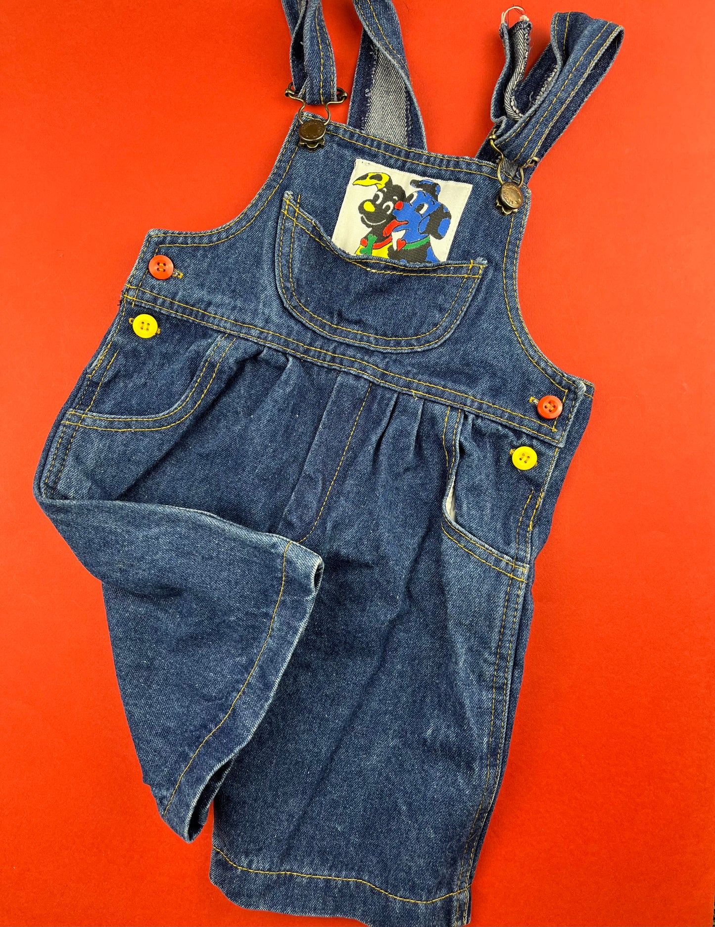 Salopette courte bleue 2 ans