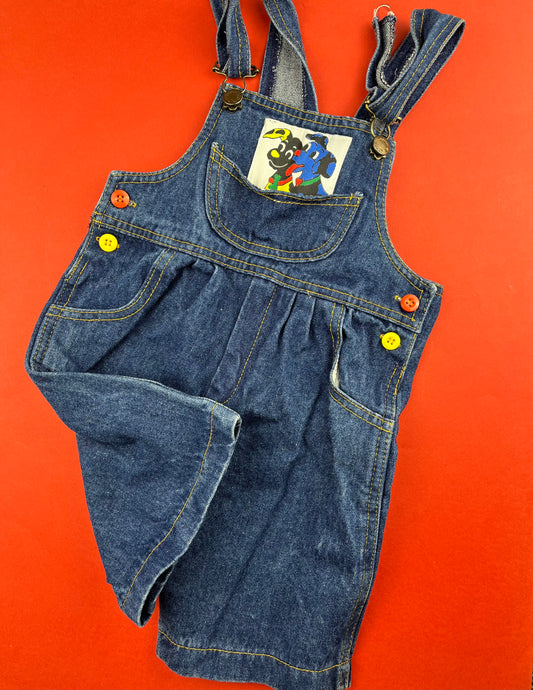 Salopette courte bleue 2 ans