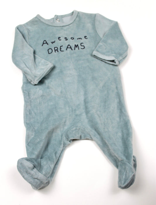 Pyjama en velours bleu Kiabi 1 mois