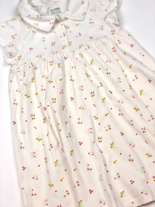 Robe blanche à fleurs Kiabi 2 ans