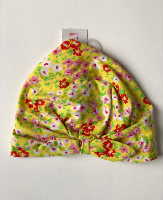 Bonnet turban léger jaune à fleurs Original Marines 2-3 ans