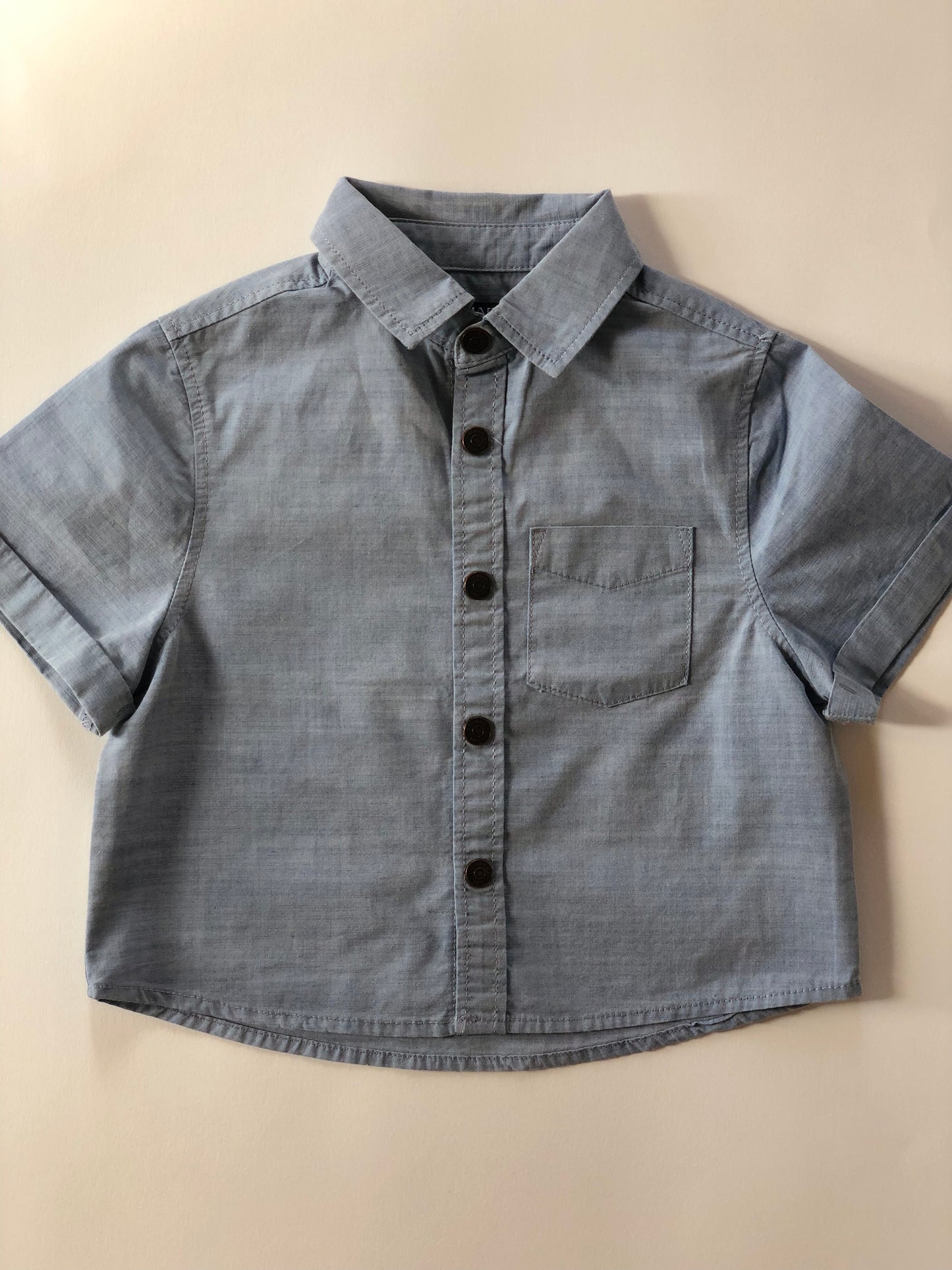 Chemise manches courtes bleue Kiabi 3 ans