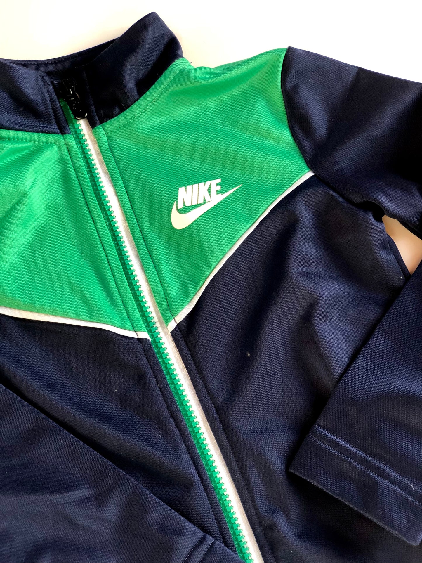 Veste de survêtement avec zip verte et bleue Nike 3 ans