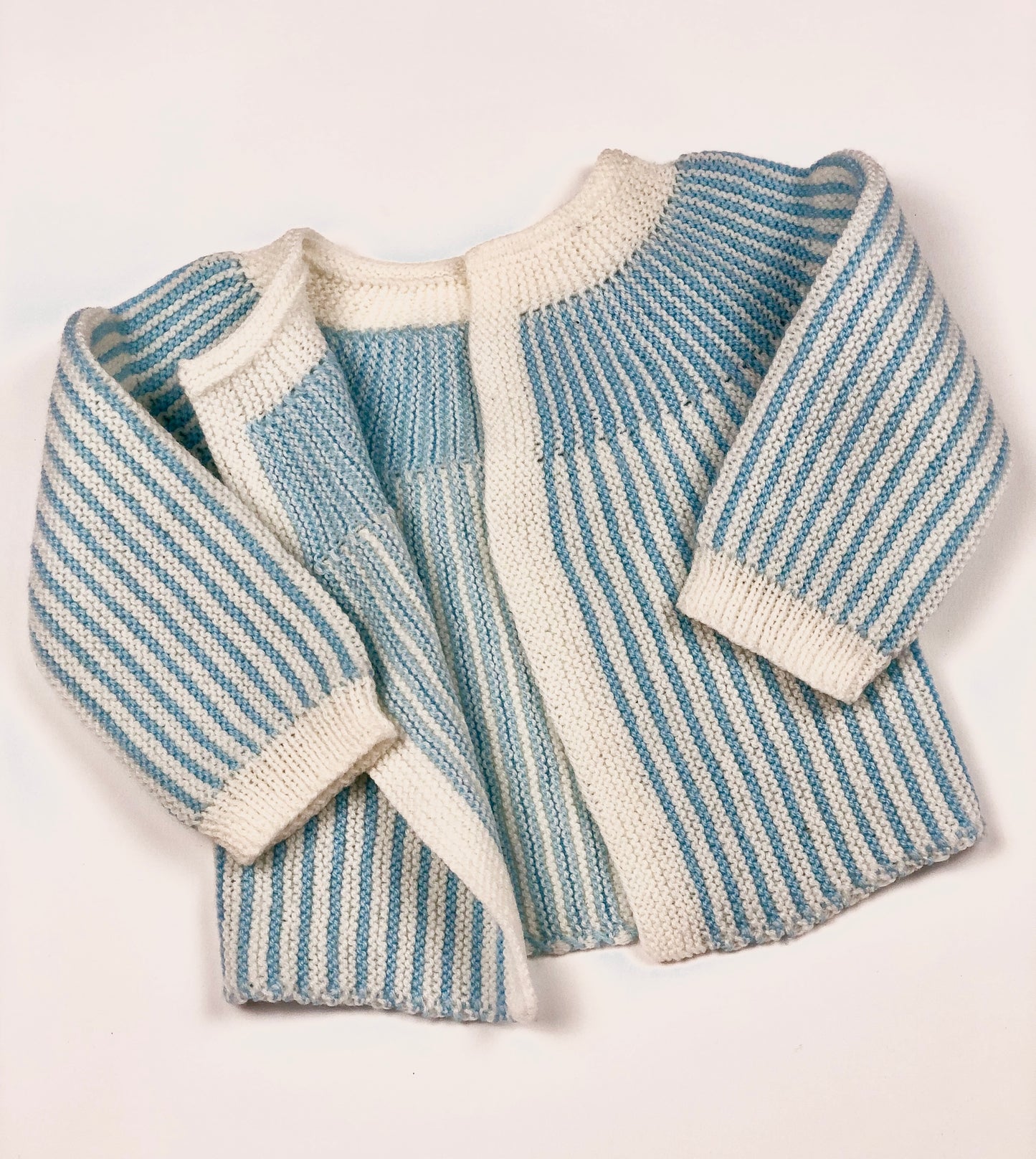 Gilet en mailles bleu fait main vintage 9 mois
