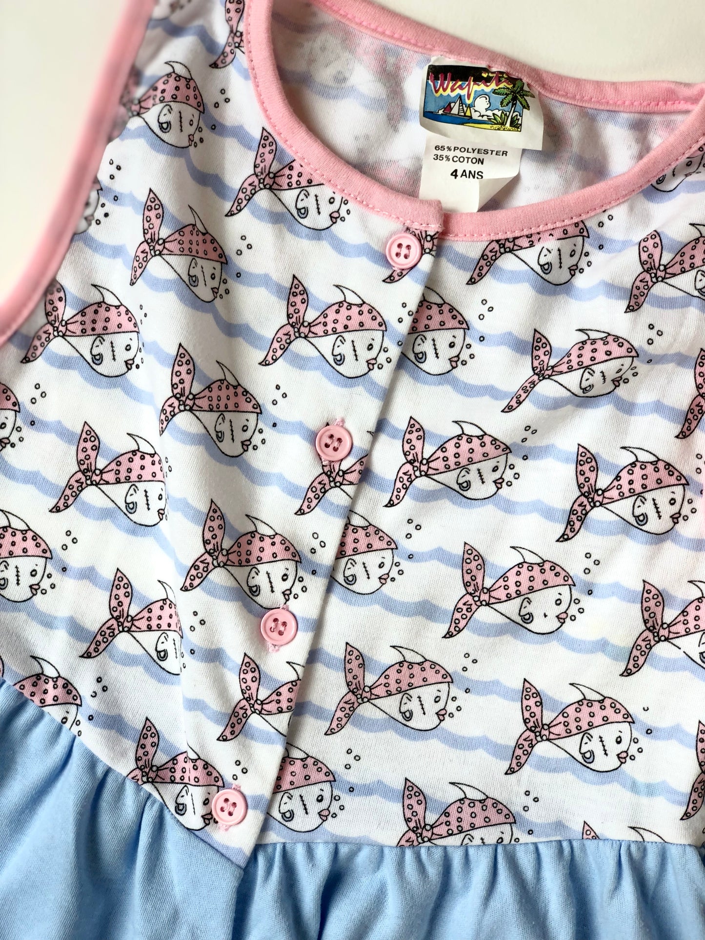 Combishort motif poissons vintage Wapiti 4 ans