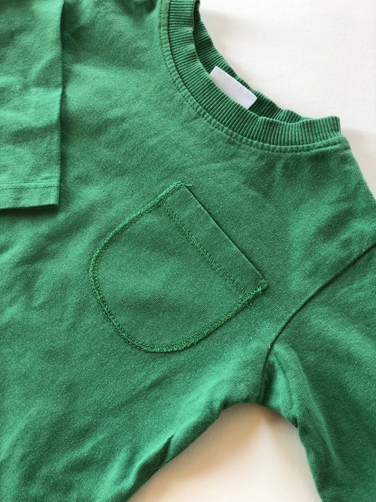 T-shirt manches longues vert Zara 3-6 mois