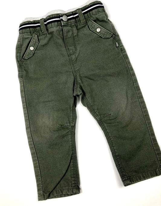 Pantalon vert kaki Obaïbi 18 mois