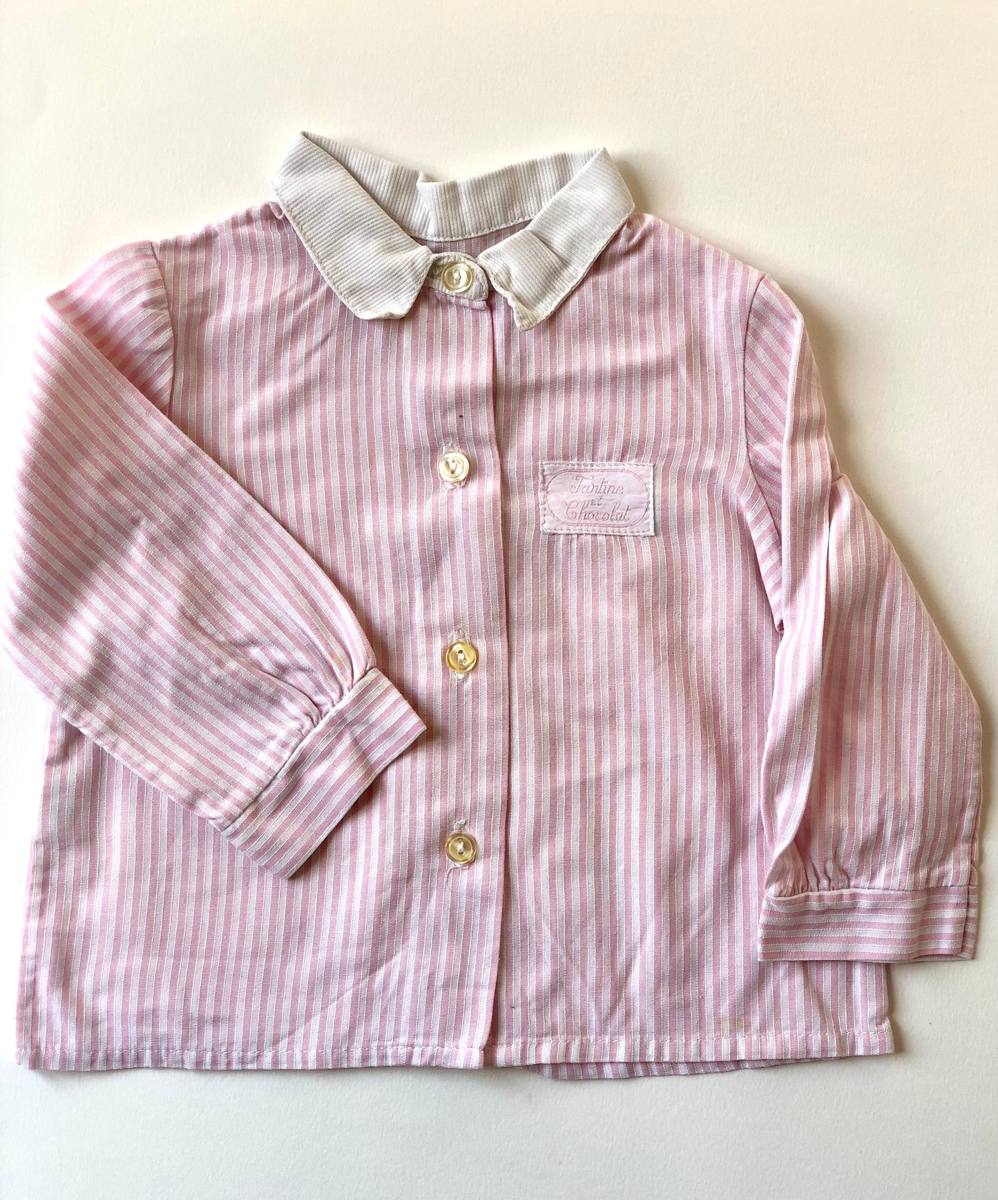 IMPARFAIT Chemise rayée blé cet rose vintage Tartine et Chocolat 1 mois