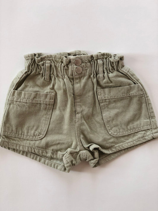 Short paper-bag vert Zara 12 mois