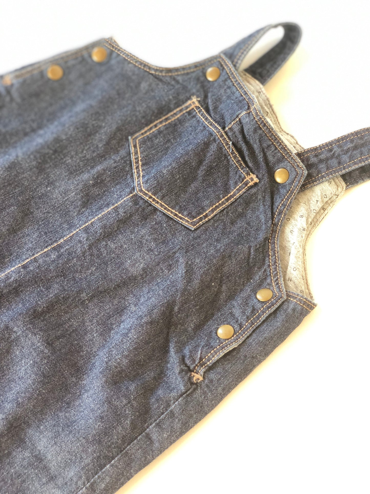 Salopette longue en denim bleue marine Bout’chou 6 mois