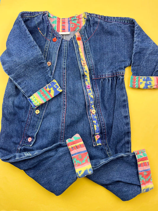 Combinaison en jeans vintage 12 ans