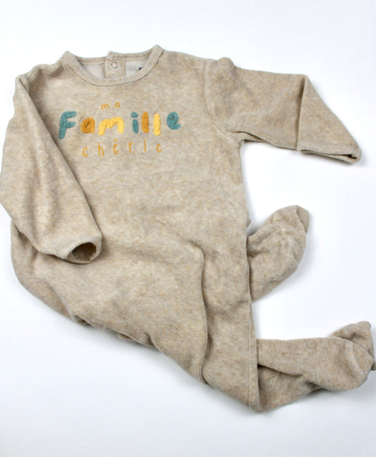 Pyjama en velours beige Kiabi 18 mois