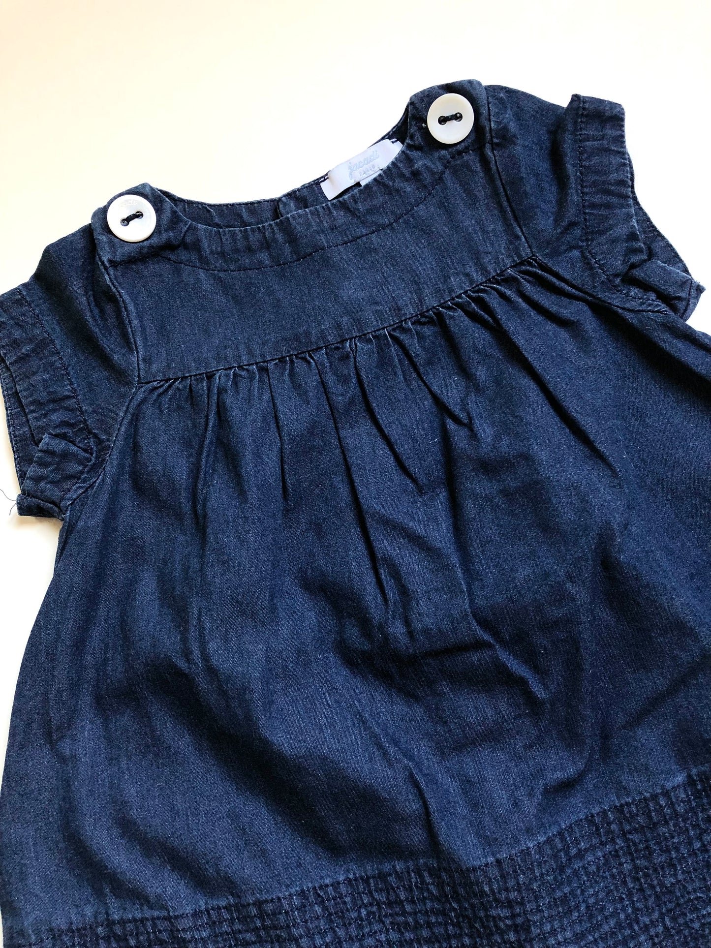 Robe manches courtes en denim bleue Jacadi 12 mois