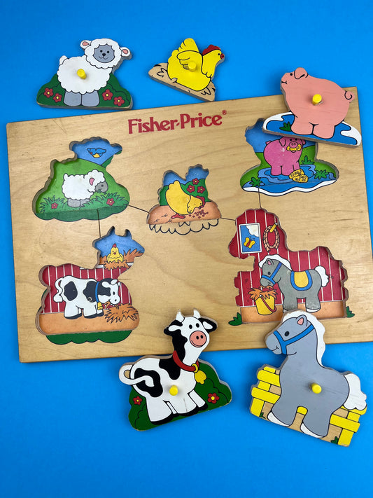 Puzzle bois vintage Fisher-Price