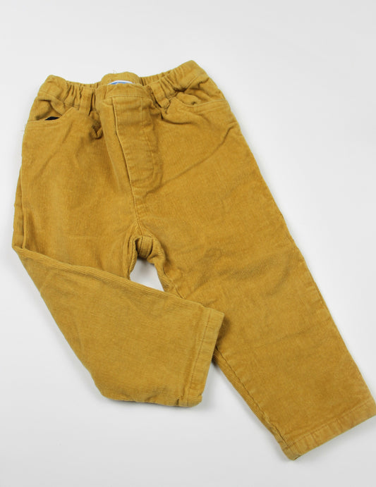 Pantalon en velours côtelé moutarde Jacadi 2 ans