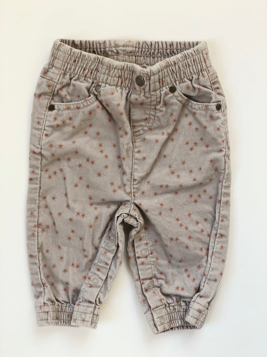 Pantalon en velours côtelé gris et rose Stella McCartney 6 mois