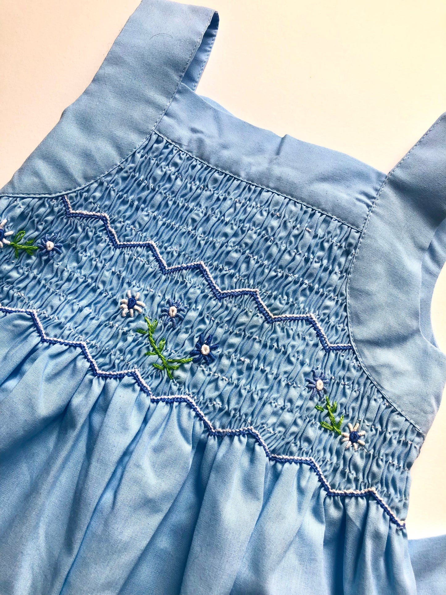 Robe smockée bleue 12 mois