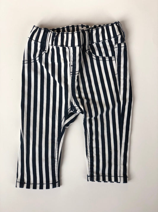 Pantalon rayé bleu marine et noir Hema 3 mois