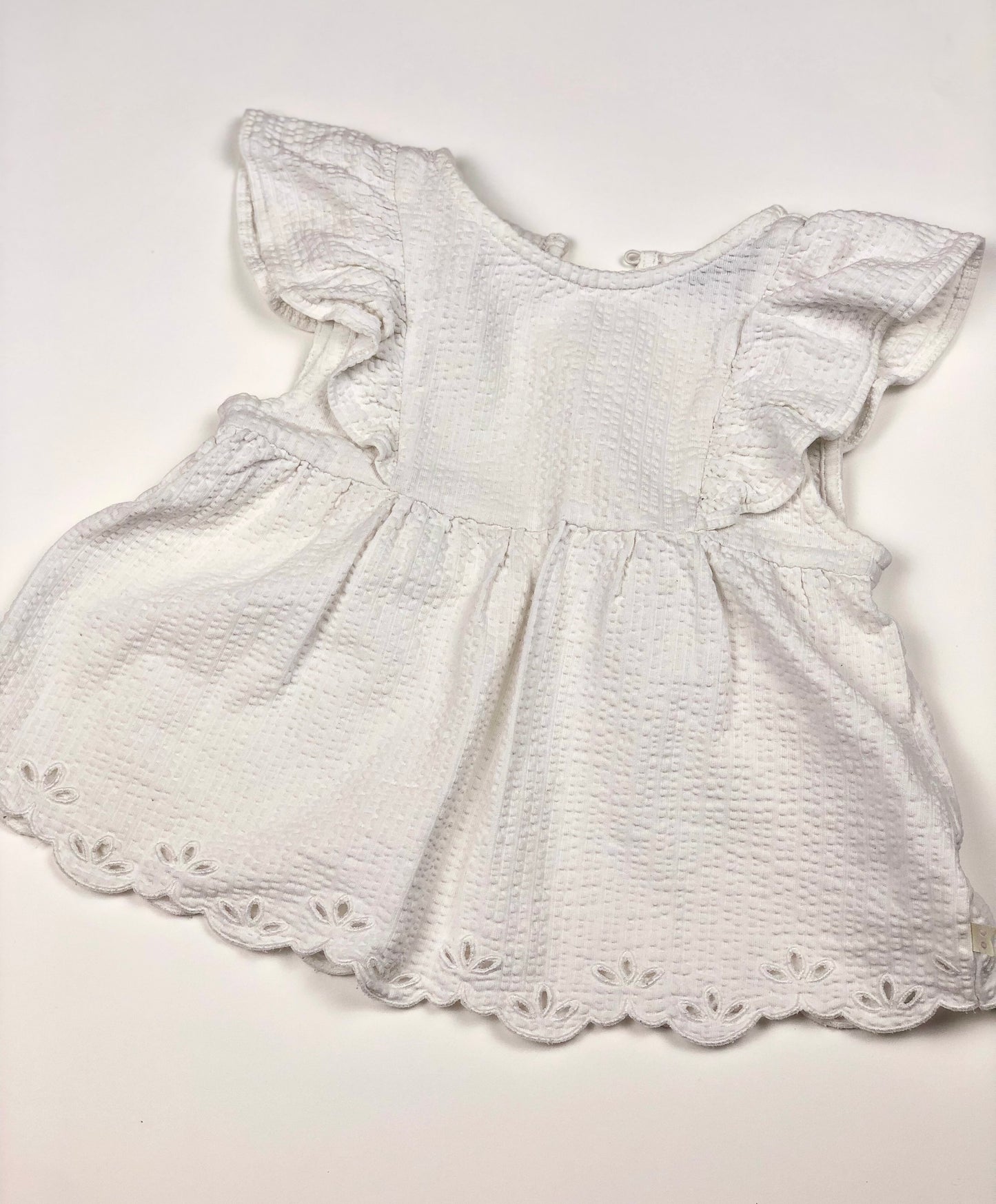 Blouse blanche à volants Okaïdi 3 ans