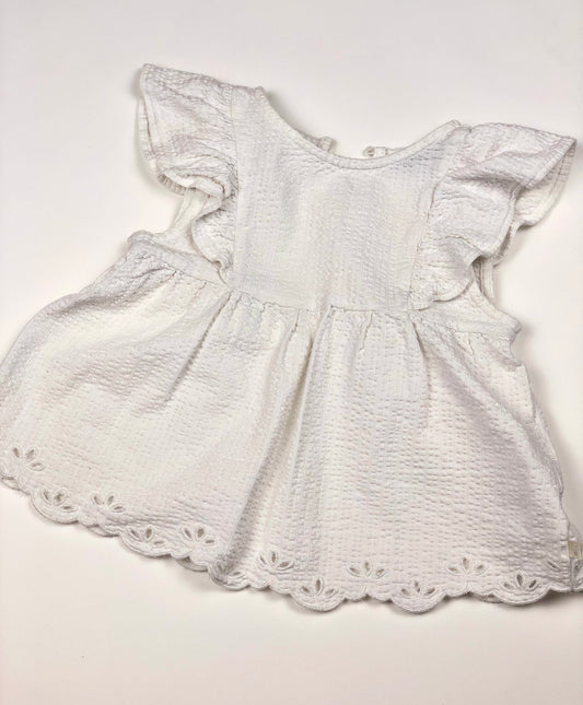 Blouse blanche à volants Okaïdi 3 ans
