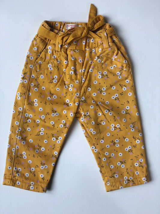 Pantalon jaune à fleurs Du Pareil Au Même 6 mois