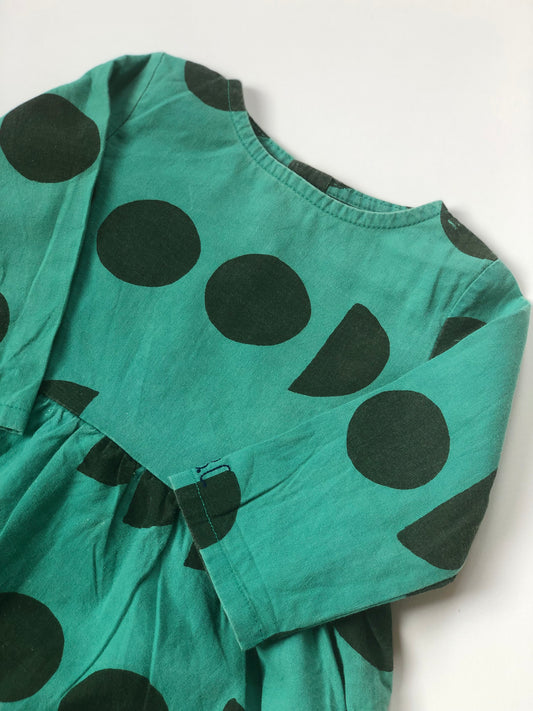 Robe verte à pois noir Bobo Choses 3-6 mois