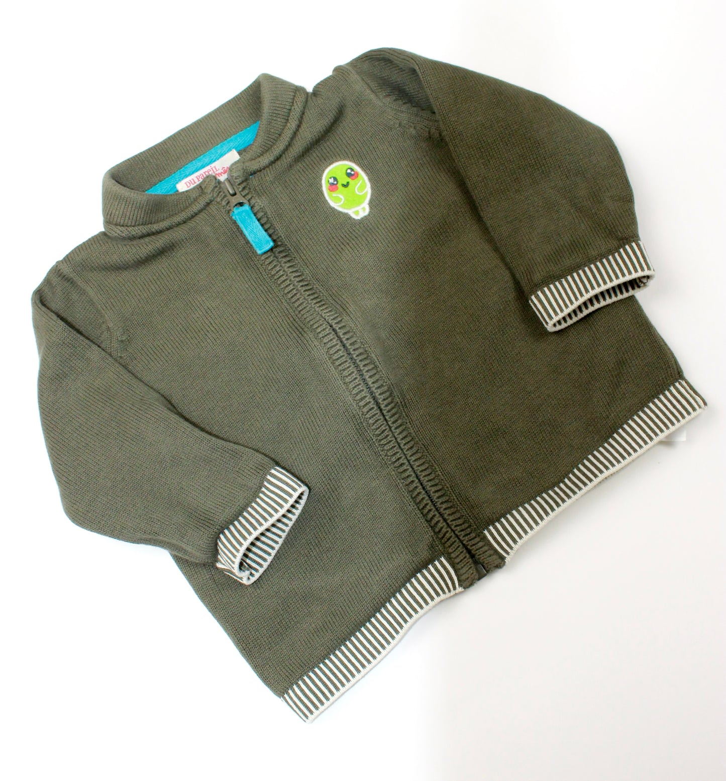 Gilet en mailles zippé kaki Du Pareil Au Même 9 mois