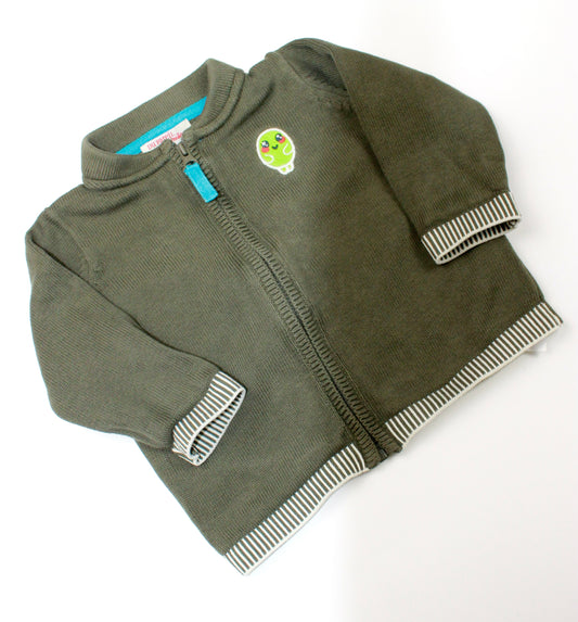 Gilet en mailles zippé kaki Du Pareil Au Même 9 mois
