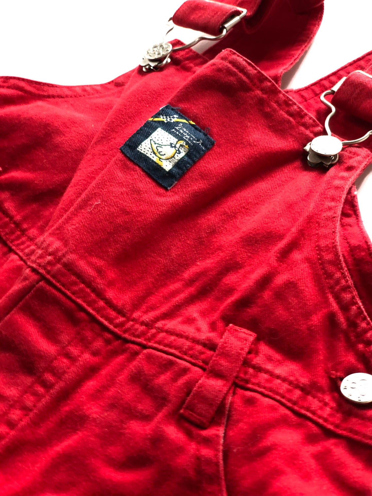 Salopette denim rouge Vintage 12 mois