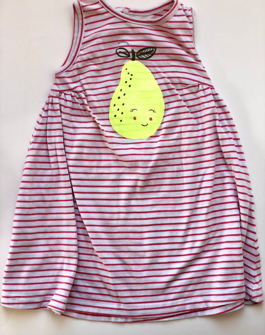 Robe rayée blanc et rose Bout’chou 2 ans