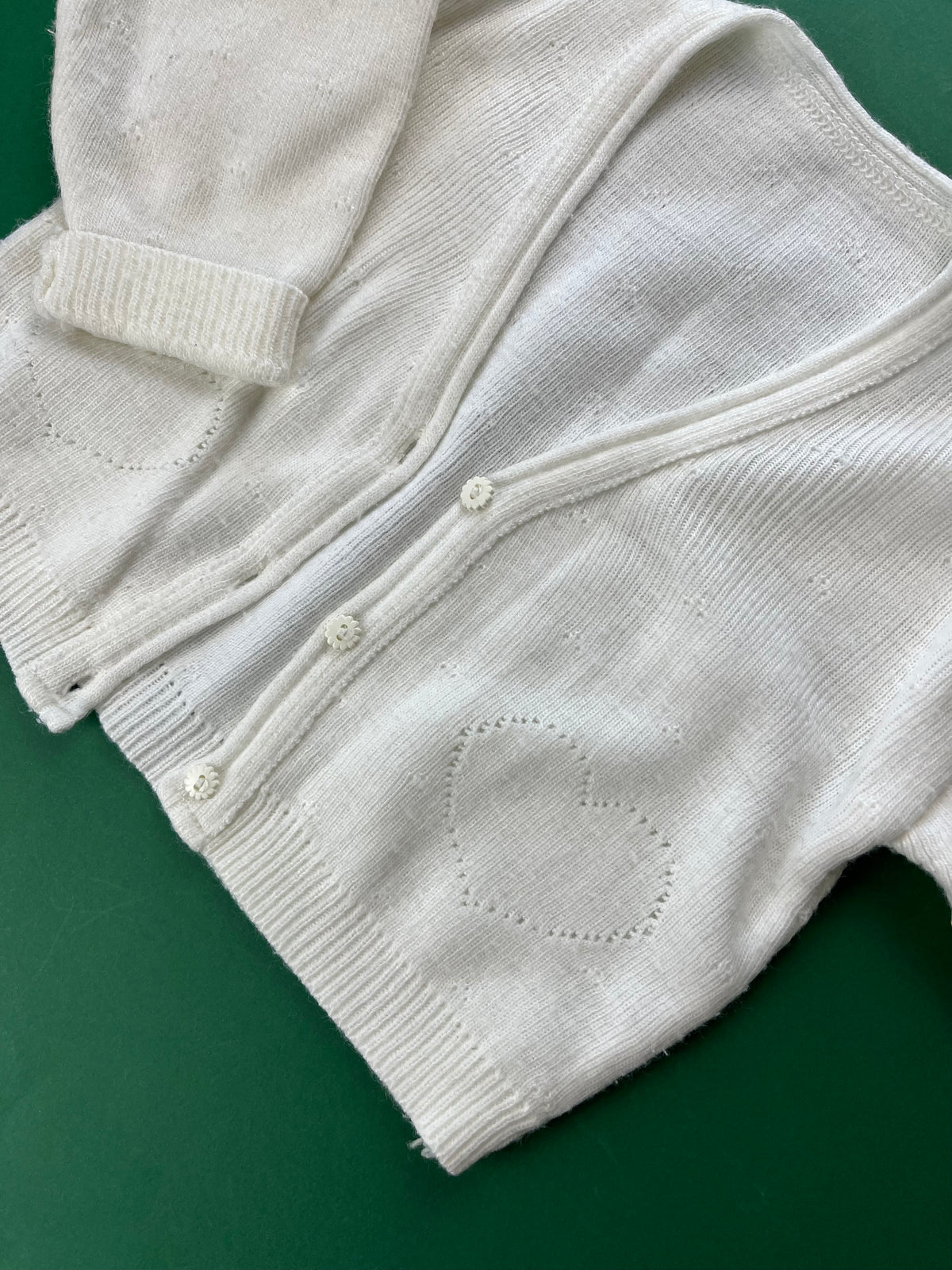 Gilet en mailles blanc vintage 12 mois