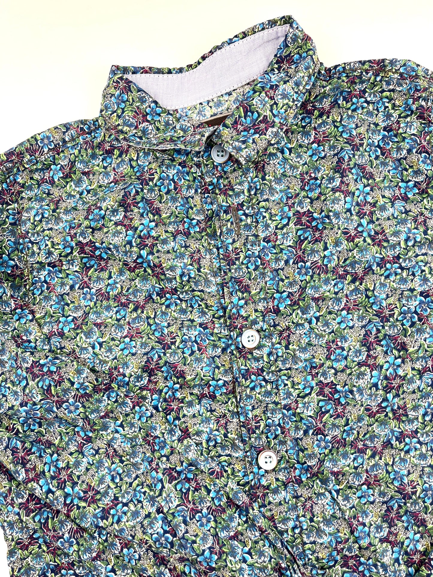 Chemise bleue à fleurs Catimini 5 ans