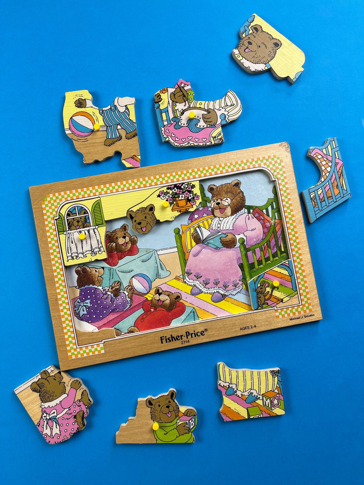 Puzzle en bois vintage Fisher-Price