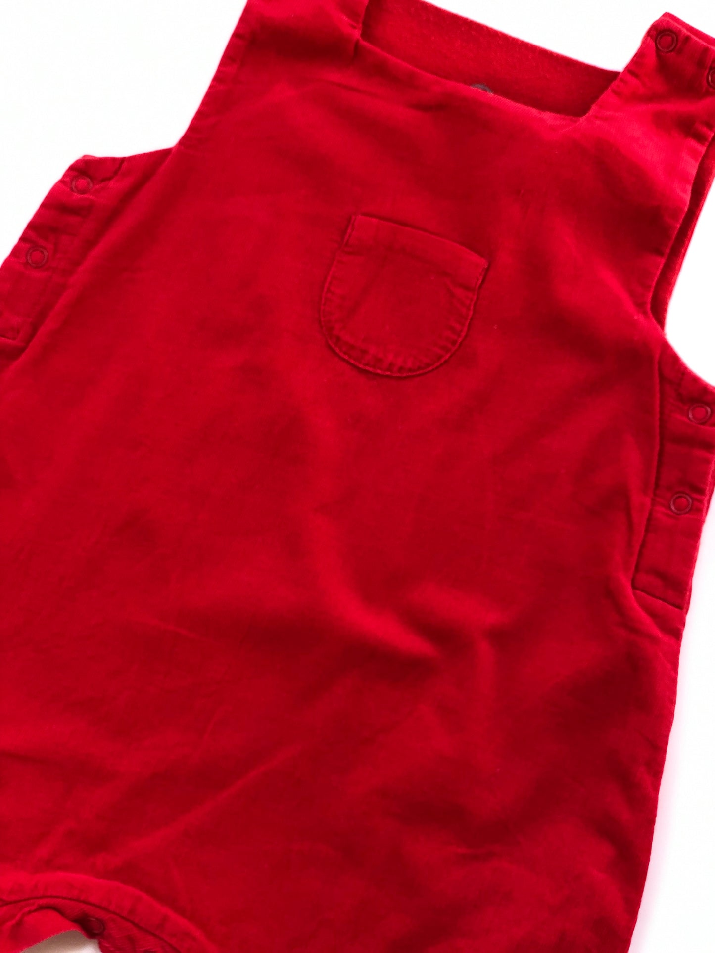 Salopette velours rouge Petit Bateau 6 mois