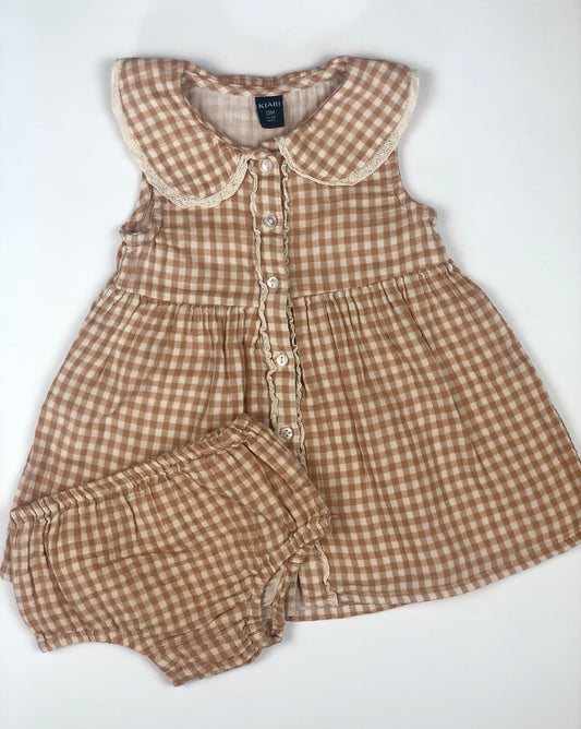 Robe + Bloomer en vichy Kiabi 12 mois