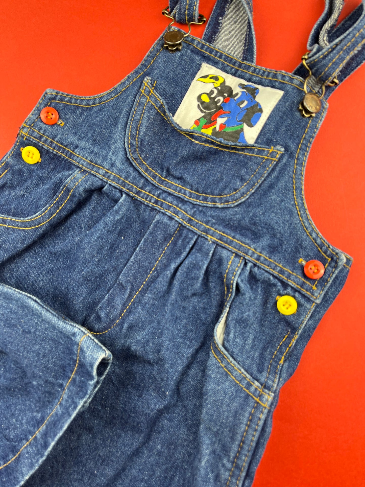 Salopette courte bleue 2 ans