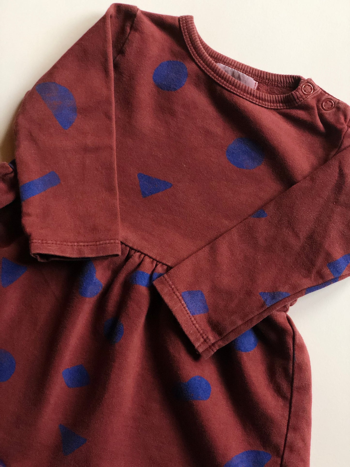 Robe bordeaux forme bleues Bobo Choses 6 mois