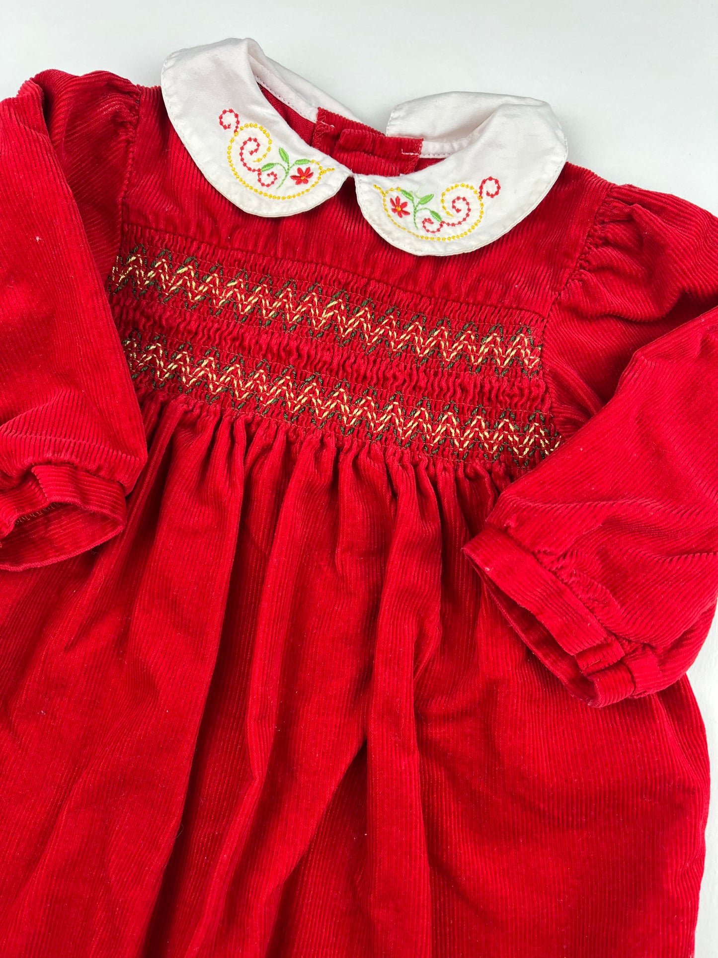 Robe rouge vintage Alphabet 6 mois