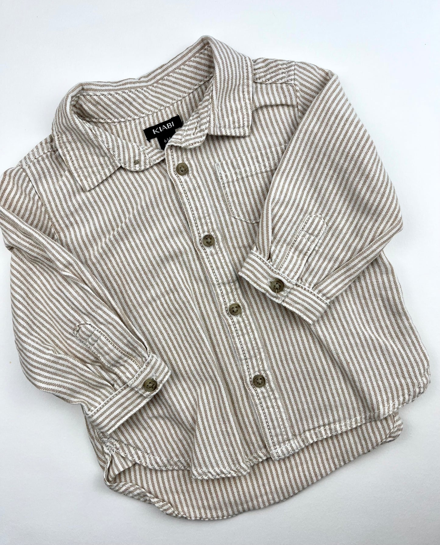 Chemise rayée beige Kiabi 6 mois