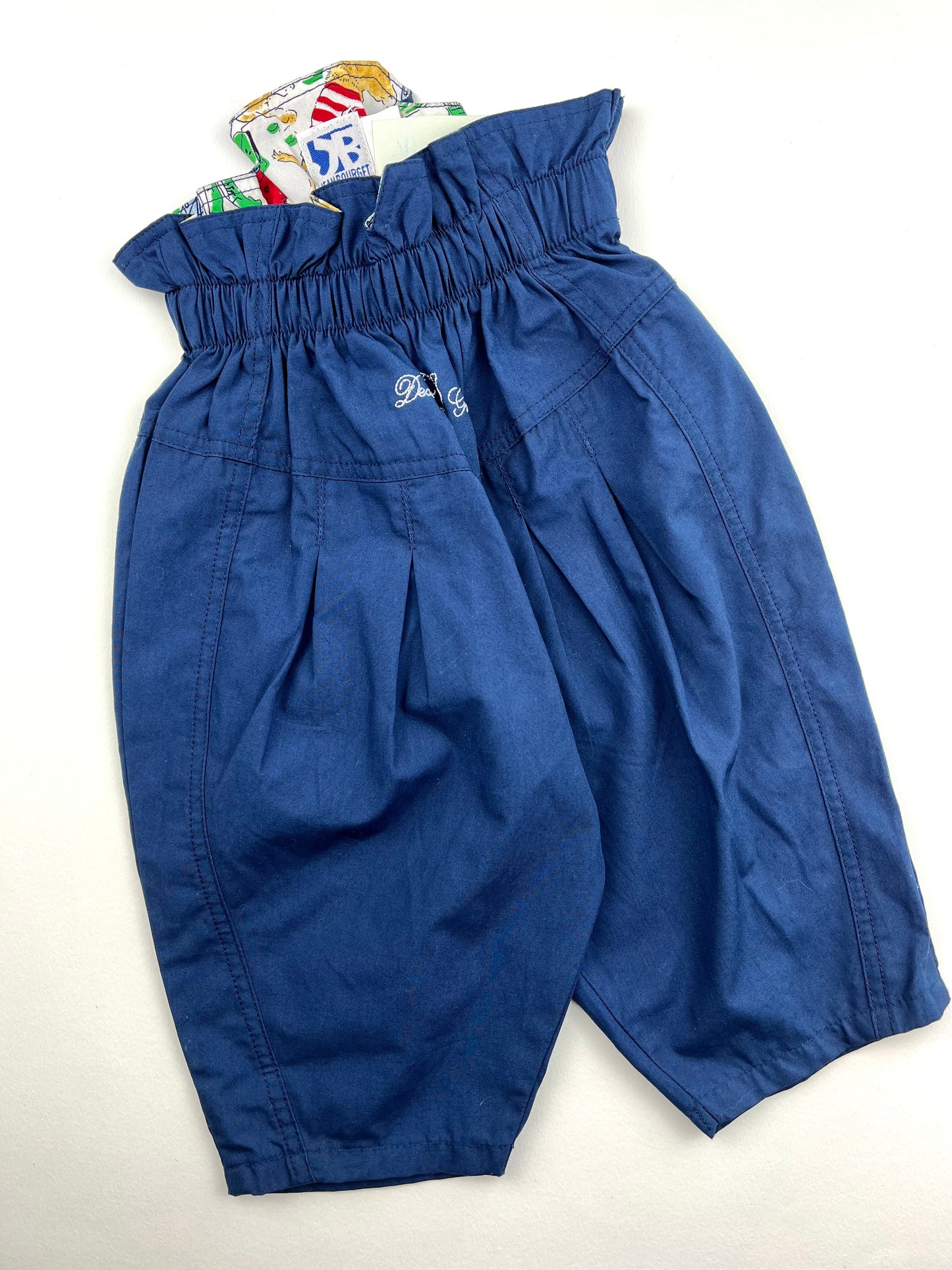 Pantalon large bleu vintage Jean Bourget 6 mois