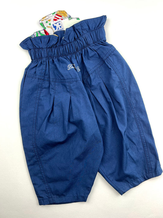 Pantalon large bleu vintage Jean Bourget 6 mois