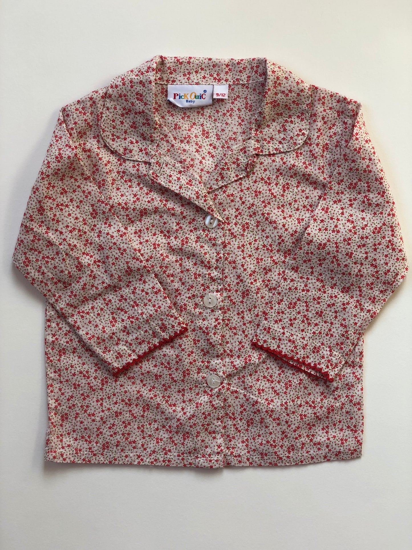 Chemisier à fleurs blanc et rose Pick Ouic 12 mois