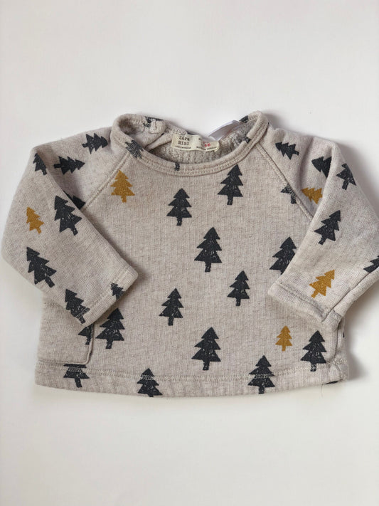 Pull gris avec sapins Zara 6 mois